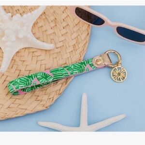 Lilly Pulitzer Strap Keychain in Lets Go Bananas Logo Charm Wrist NWT